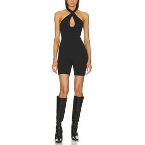 Lovers And Friends 'Callie' Black Halterneck Romper Size XS